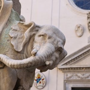 Bernini's elephant and obelisk sculpture vandalised in Rome.