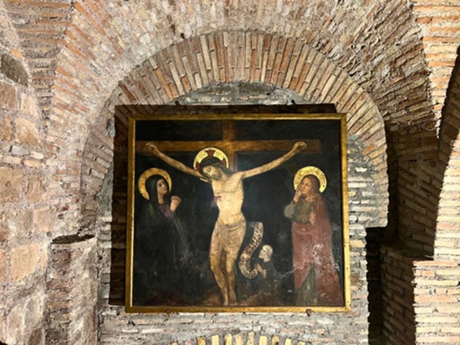 Crucifixion in crypt at Venerable English College Rome, which is now open to the public