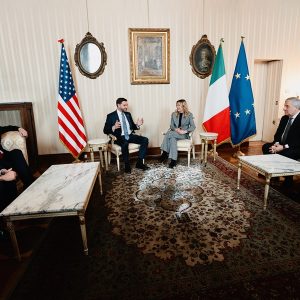 Milan, 06/02/2026 - The President of the Council of Ministers, Giorgia Meloni, met with the Vice President of the United States of America, JD Vance. Images made available under licence CC-BY-NC-SA 3.0 IT
