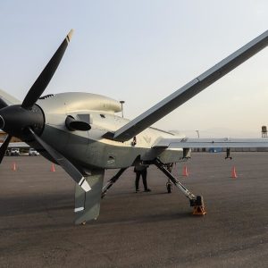 Iranian drone attack destroys Italian aircraft in Kuwait. Image shows Rear view of the Iranian Shahed 149 Gaza UCAV By Student News Agency, Attribution, https://commons.wikimedia.org/w/index.php?curid=135410556