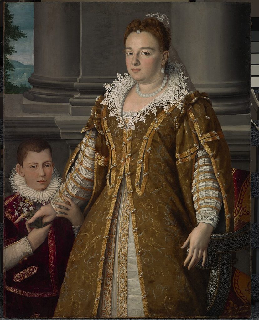 Portrait of Bianca Cappello with her son Antonio de' Medici by Alessandro Allori By Alessandro Allori - Dallas Museum of Art, Public Domain, https://commons.wikimedia.org/w/index.php?curid=85069112