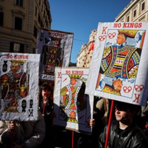 'No Kings' protest in Rome - Image credit: REUTERS/Vincenzo Livieri