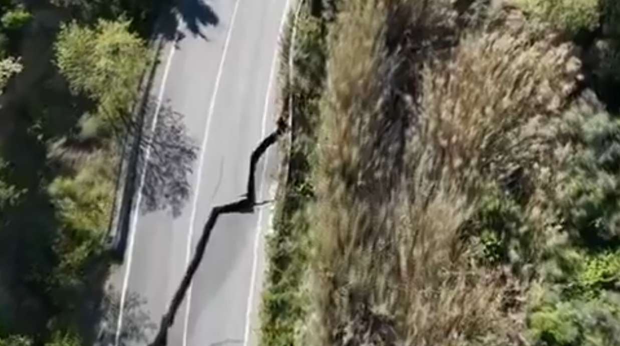 Molise landslide causes disruption on all Adriatic coast transport links. Image credit: Vigili del Fuoco on X.com