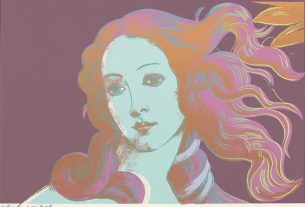 Fake Warhols seized by Italian police. Image shows Details Of Renaissance Paintings (Sandro Botticelli, Birth Of Venus, 1482) (F. & S. II.317) © Andy Warhol, 1984
