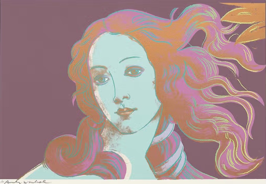 Fake Warhols seized by Italian police. Image shows Details Of Renaissance Paintings (Sandro Botticelli, Birth Of Venus, 1482) (F. & S. II.317) © Andy Warhol, 1984