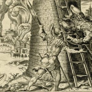 Martin van Heemskerck: Sack of Rome in 1527, killing of the imperial commander Charles III of Bourbon (1555)