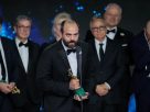 Francesco Sossai accepts the David di Donatello for Best Film for ‘The Last One for the Road’ Image credit: Ernesto S. Ruscio/Getty Images