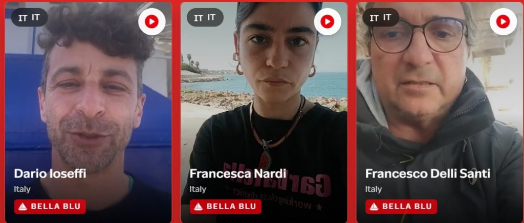 Some of the Italians detained at sea on board the Global Sumud flotilla
