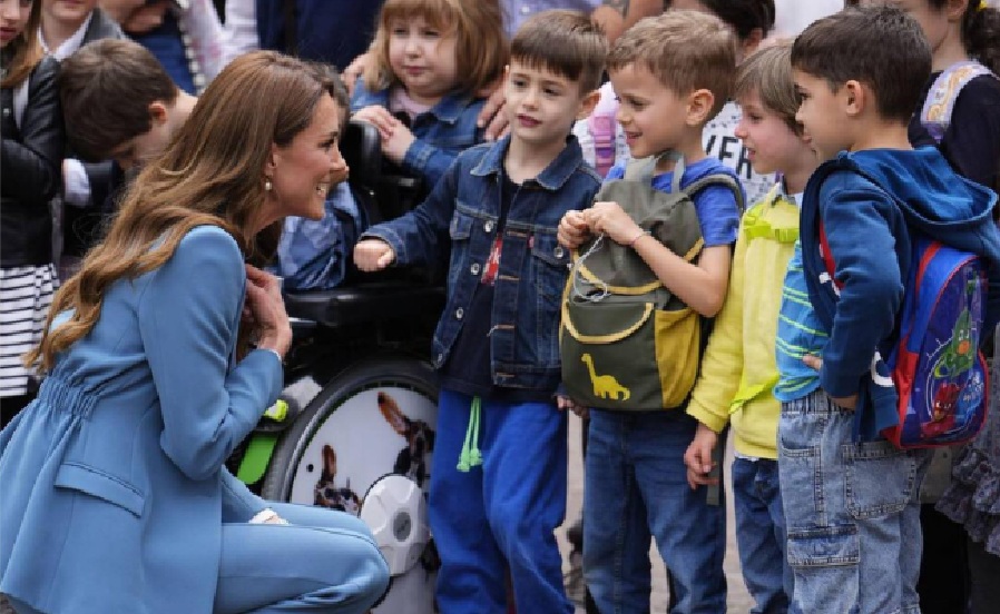 Princess of Wales with children in Reggio Emilia