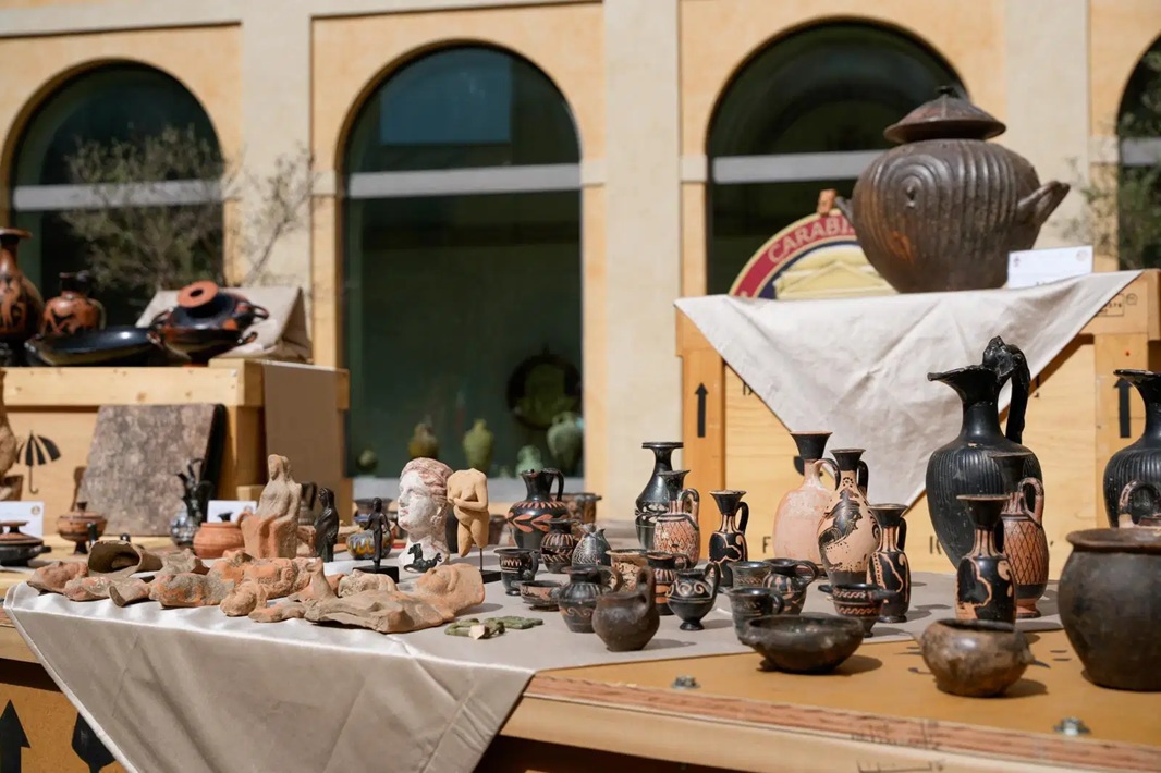 Some of the 337 artefacts returned from the US to Italy. Photo: Agnese Sbaffi © Ministry of Culture