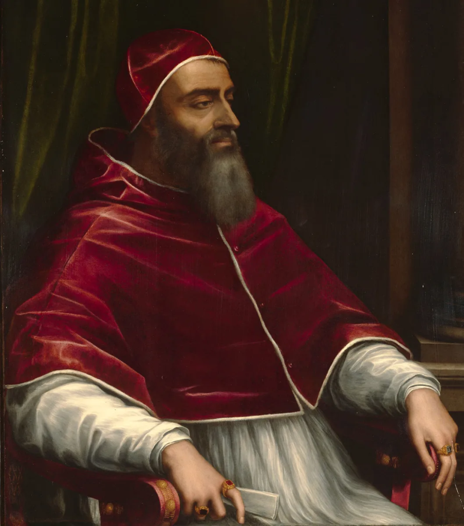 Pope Clement VII in a painting by Sebastiano del Piombo