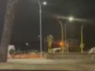 Still from surveillance cameras as military horses spooked by fireworks, break free on Rome's streets