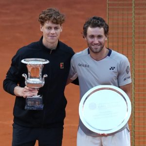 Sinner ends 50-year wait for national Italian Open win Sinner and Ruud with their trophies after Sinner won the 2026 Italian Open.