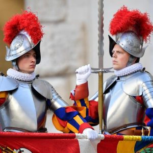 New recruit sworn in as member of the Swiss Guards. Image credit: Vatican News