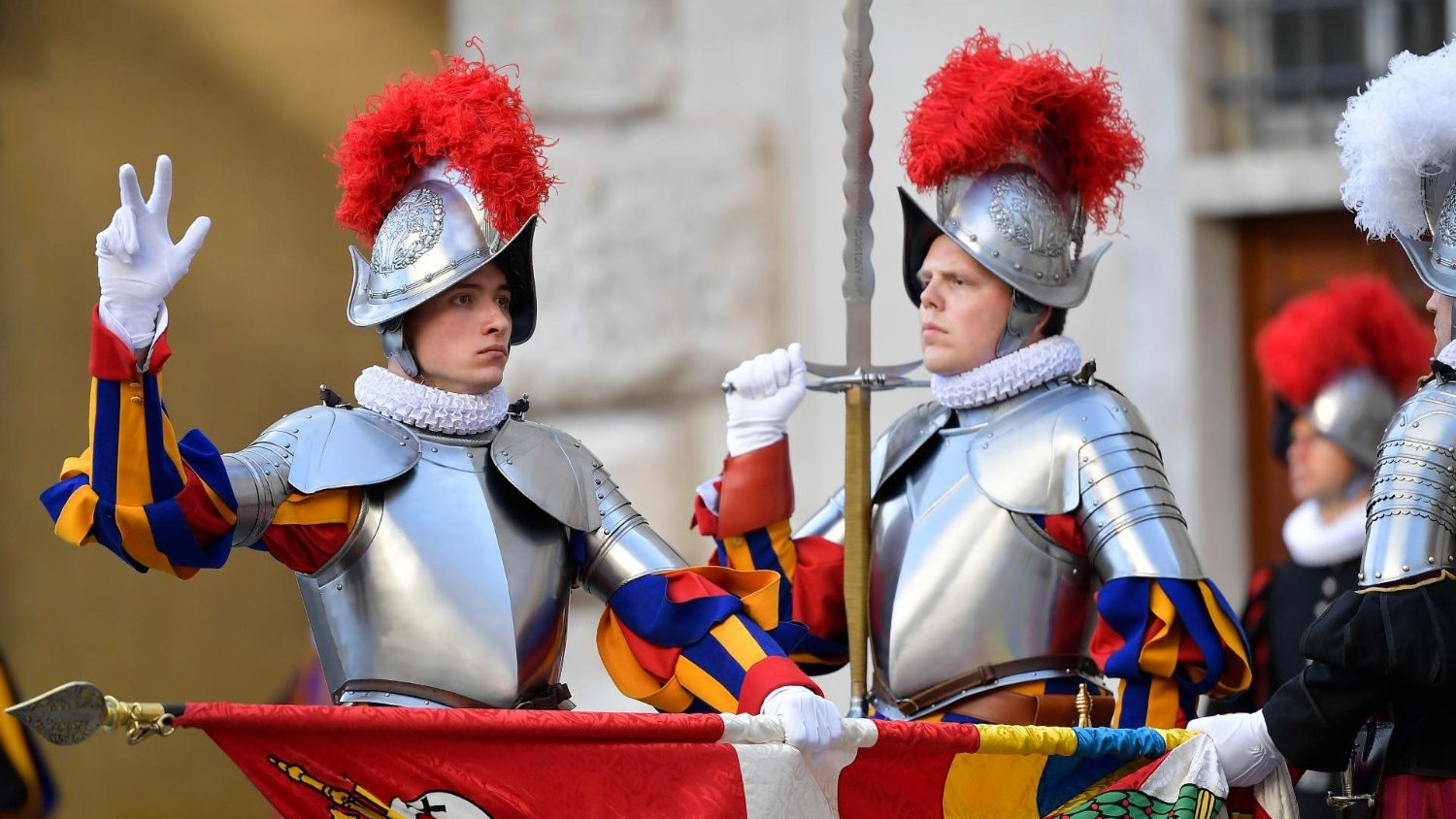 New recruit sworn in as member of the Swiss Guards. Image credit: Vatican News