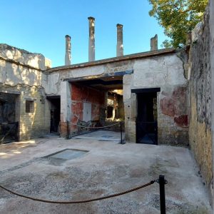 House of the Carbonised Furniture reopens at Herculaneum The restored House of the Carbonised Furniture at herculaneum. Image credit: Herculaneum Archaeological Park