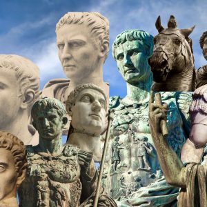 Emperors from the imperial dynasties of Rome. Created on Canva