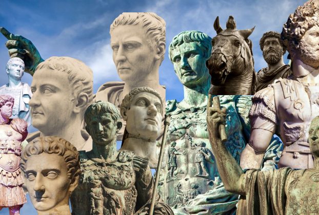 Emperors from the imperial dynasties of Rome. Created on Canva