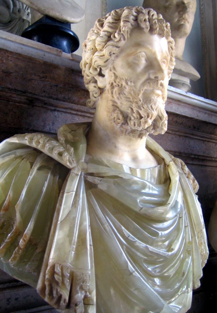 Roman alabaster and marble bust of Septimius Severus, Musei Capitolini By Unknown artist - antmoose (4 June 2005) at https://www.flickr.com/photos/antmoose/17433741/, CC BY 2.0, https://commons.wikimedia.org/w/index.php?curid=390233