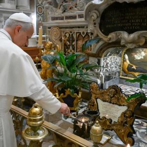 The Pope makes a private visit to Montecassino abbey