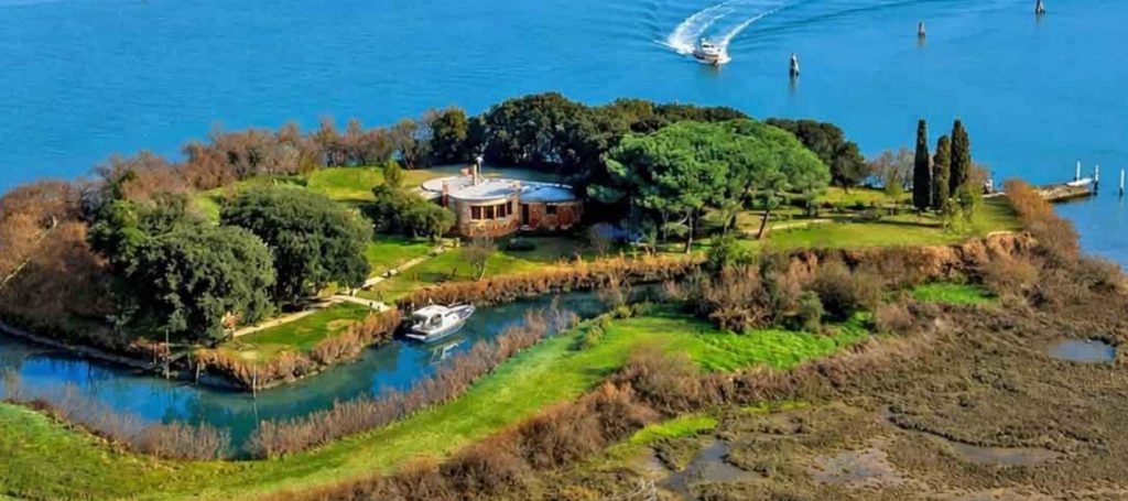 aerial view of Crevan Island Venice. Image courtesy of Lionard.