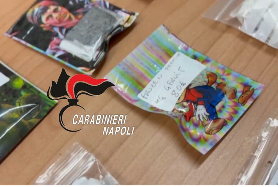 Frozen hashish seized by the Carabinieri in Naples