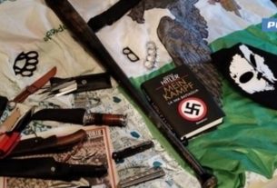 Nazi paraphernalia seized by police and DIGOS. Image credit: Carabinieri DIGOS